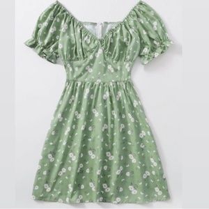 Romwe Green Daisy Dress